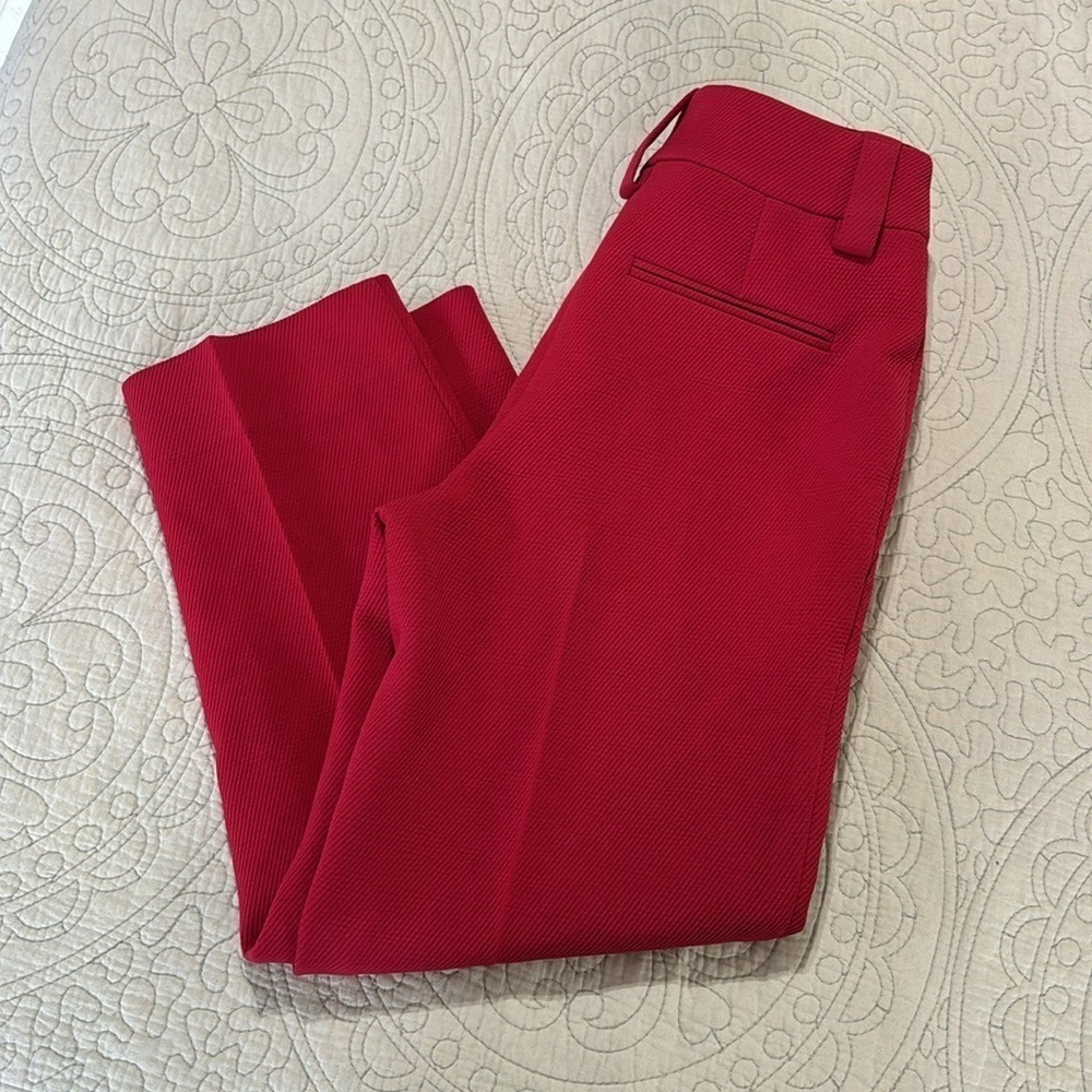 Emporio Armani Woman’s Red Textured Cropped Pants